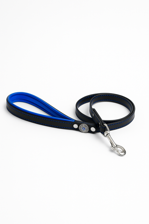 ''Bijou'' leather lead blue