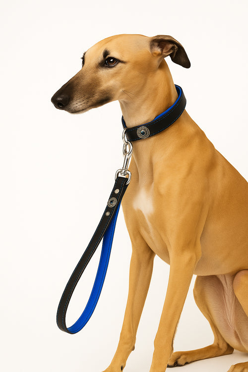 ''Bijou'' leather lead blue